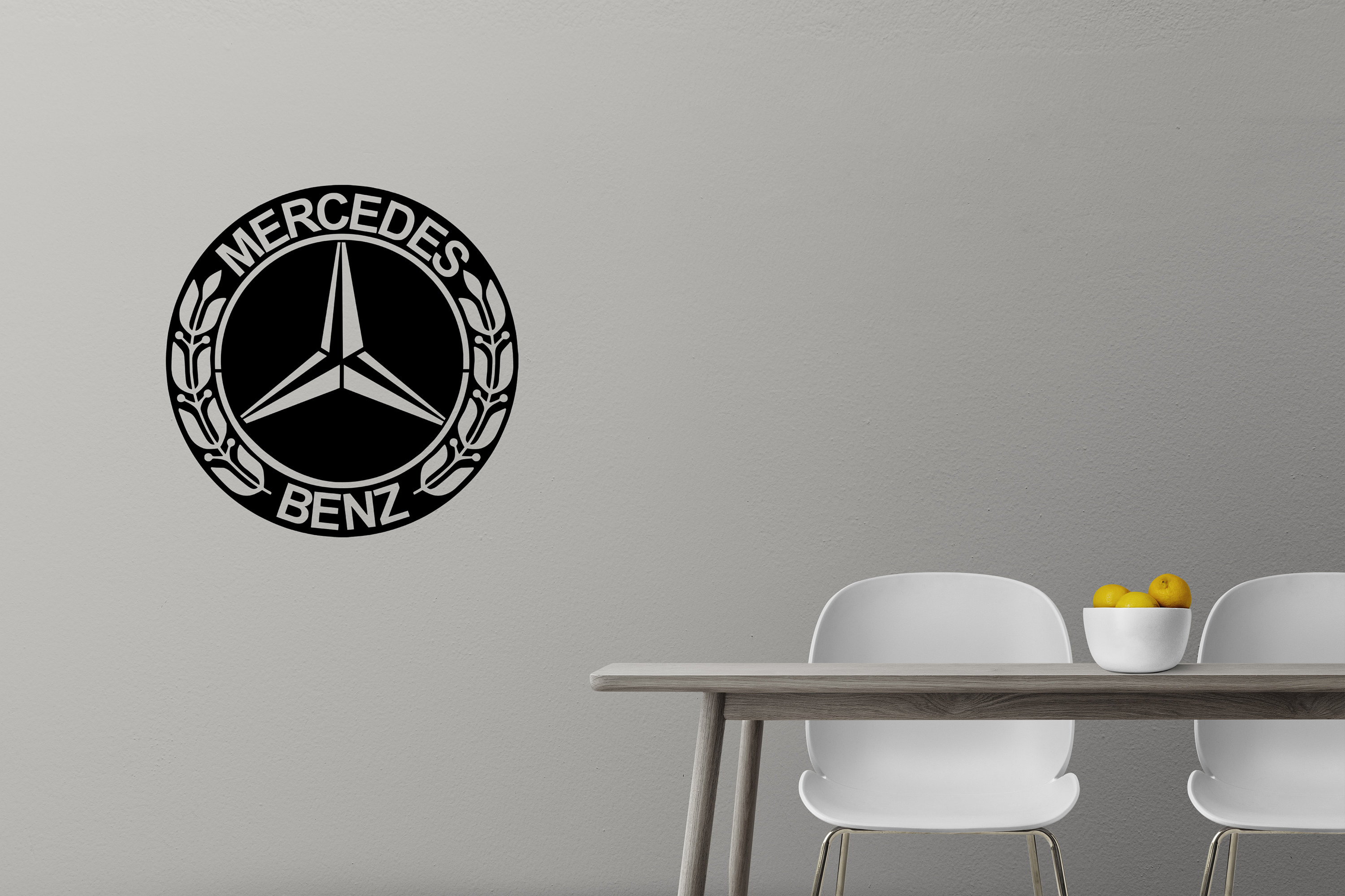 Mercedes Car Logo Wooden Wall Decormercedes Car Emblem Wood Etsy