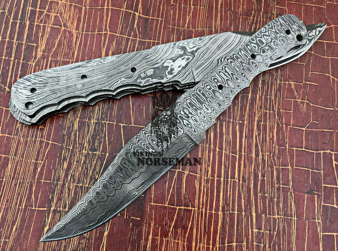 Lot of 5 Damascus Steel Blank Blade Knife for Knife Making Supplies, A  Supplies to Make Knives, Damascus Steel Blank Blades VBB-141 