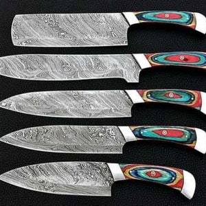 Exquisite Full Tang Handmade Damascus Steel Steak Knives
