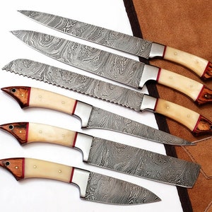 Handmade Damascus Steel Kitchen Knife Set - Full Tang Design main image 0
