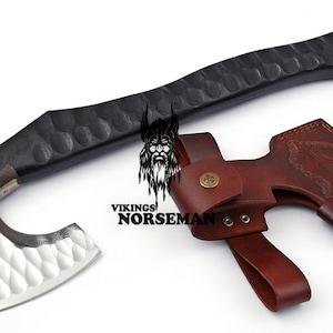 Beautiful custom handmade viking forged axe, Groomsmen gift , Birthday Gift, collectibles axe , Gift for him , Anniversary gift for husband