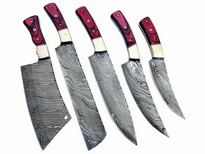 Exquisite Full Tang Handmade Damascus Steel Steak Knives main image 1