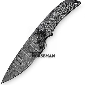 Lot of 5 Damascus Steel Blank Blade Knife for Knife Making Supplies, A Supplies to Make Knives, Damascus Steel Blank Blades (VBB-121)