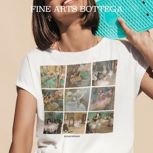 Edgar Degas Dancers Grid Unisex T-shirt | Famous Old Paintings | Renaissance Aesthetic | Art Tee | Art Lover Gift | Ballerinas