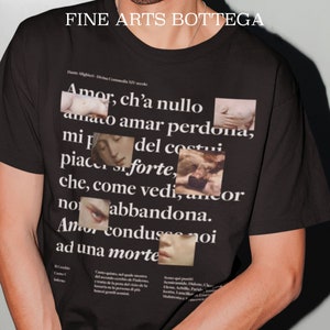 Dante Alighieri Deadly Sins Unisex T-Shirt | Inferno, Hell | Fallen Angel & Birth of Venus by Alexandre Cabanel | Bouguereau | Raffaello