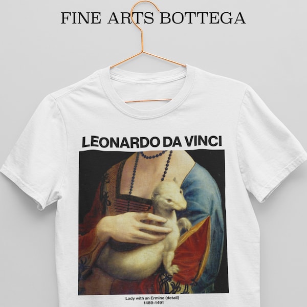 Leonardo Da Vinci Lady with an Ermine (detail) Unisex T-Shirt | Classical Art | Famous Old Painting | Vintage | Renaissance Aesthetic