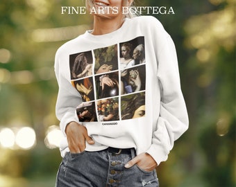 Caravaggio Grid Unisex Sweatshirt | Classical Art | Classic Old Painting | Renaissance Aesthetic | Art Lover | Grunge Clothing
