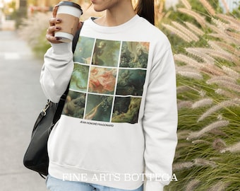 Fragonard – The Swing Grid Unisex Sweatshirt | Famous Renaissance Painting | Rococo | Art History | Victorian Artwork | Fine Art Jumper