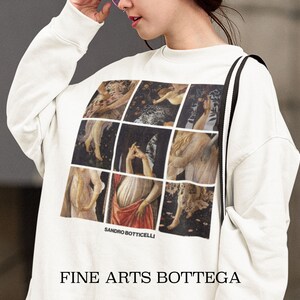 La Primavera / Three Graces – Sandro Botticelli Grid Unisex Sweatshirt | Classical Art | Renaissance | Famous Painting | Art History