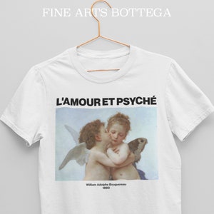 William-Adolphe Bouguereau L&#39;Amour et Psyché, enfants | The First Kiss | Unisex T-Shirt | Classical Art | Famous Old Painting | Renaissance