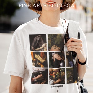 Caravaggio Grid Unisex T-Shirt | Famous Old Paintings | Renaissance Aesthetic | Art Tee | Grunge Aesthetic Clothing | Art Lover Gift