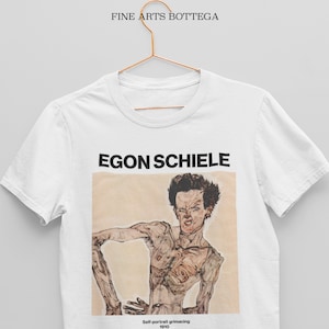 Self-portrait grimacing – Egon Schiele | Classical Old Painting | Art Lover | Famous Painting Print | Fine Art Aesthetic Unisex T-shirt