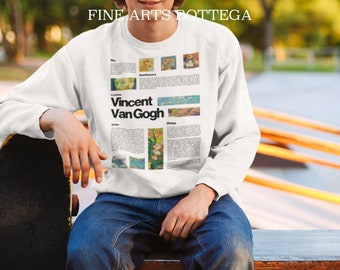 Vincent Van Gogh Typographic Unisex Sweatshirt | Van Gogh Art | Grunge Aesthetic Clothing | Art Lover | Famous Paintings | Tumblr Aesthetic