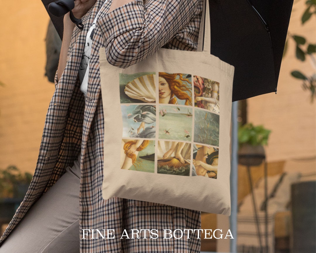 The Birth of Venus Grid – Sandro Botticelli Eco Tote Bag | Renaissance ...