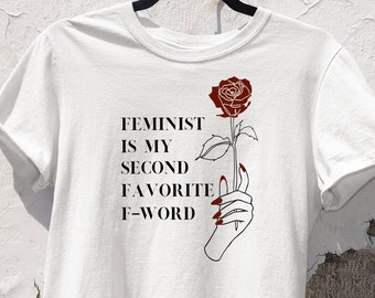 T-SHIRT Unisex 100 % Baumwolle / Handbedruckt / Nachhaltig & Fairtrade / Minimalistisches Designe / Basic Oberteil / Feminist / F Wort