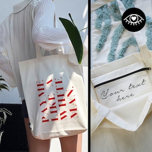 SAC EN JUTE 100% coton avec POCHE INTÉRIEURE et fermeture éclair / Personnalisable / Sac en tissu épais / Sac fourre-tout Equality