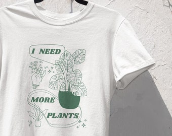 T-SHIRT Unisex 100 % Baumwolle / Handbedruckt / Nachhaltig Fairtrade / Minimalistisches Designe / Basic Oberteil / Plant Mom / Pflanzenliebe