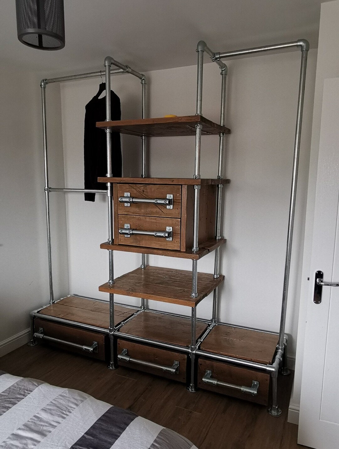 Bespoke Industrial Rustic Open Scaffolding Wardrobe - Etsy UK