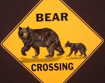 Wildlife Crossing Quality Sign Bear Crossing Diamond Road Metal Sign 16 by 16 