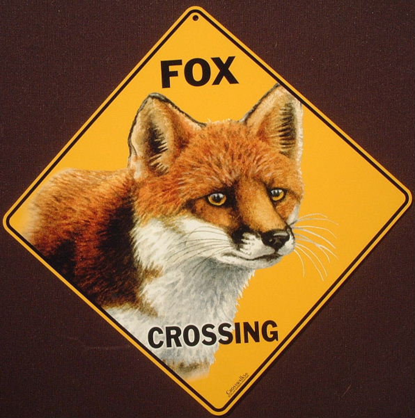 RED FOX CROSSING Sign 16 1/2 by 16 1/2 new decor foxes novelty Etsy.de