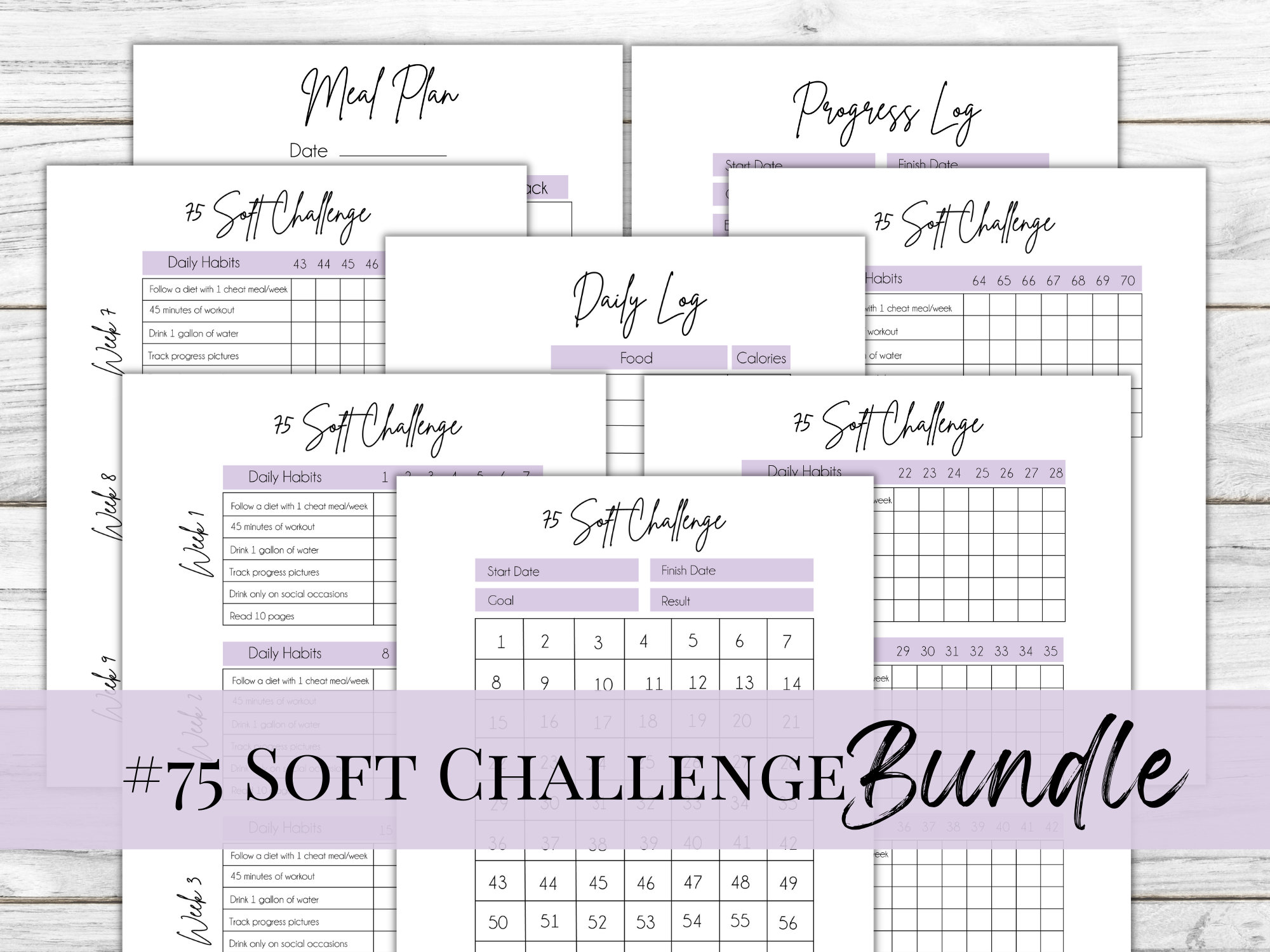 75 Soft Easy Challenge Tracker Printable