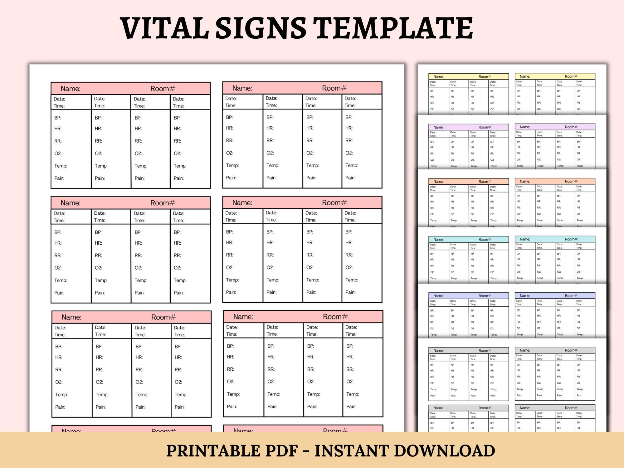 Printable Vital Signs Log Sheet Vitals Tracker Nurse Sheet Blood Printable Vital Signs Log Sheet Vitals Tracker Nurse Sheet Blood