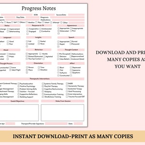 Progress Notes for Therapists | Client Counseling Template | Client ...