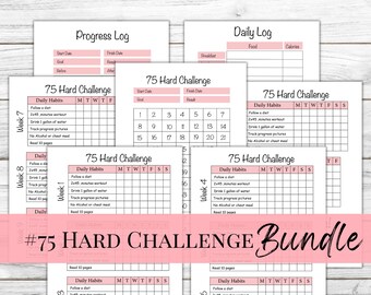 75 Day Challenge  | Printable 75  | 75 Tracker | 75 Habit Tracker |75 Days  Challenge Journal