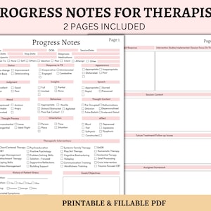 Note sui progressi per i terapeuti / Modello di consulenza per i clienti / Note sui progressi dei clienti / Strumenti terapeutici / Modello stampabile e compilabile