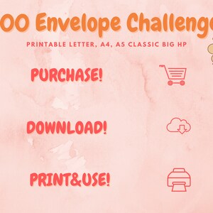 100 Envelope Challenge Printable, Savings Challenge, Savings Tracker ...