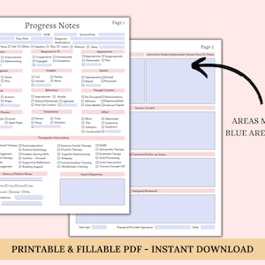 Therapy Progress Notes for Clients, Client Counseling Template | Client ...