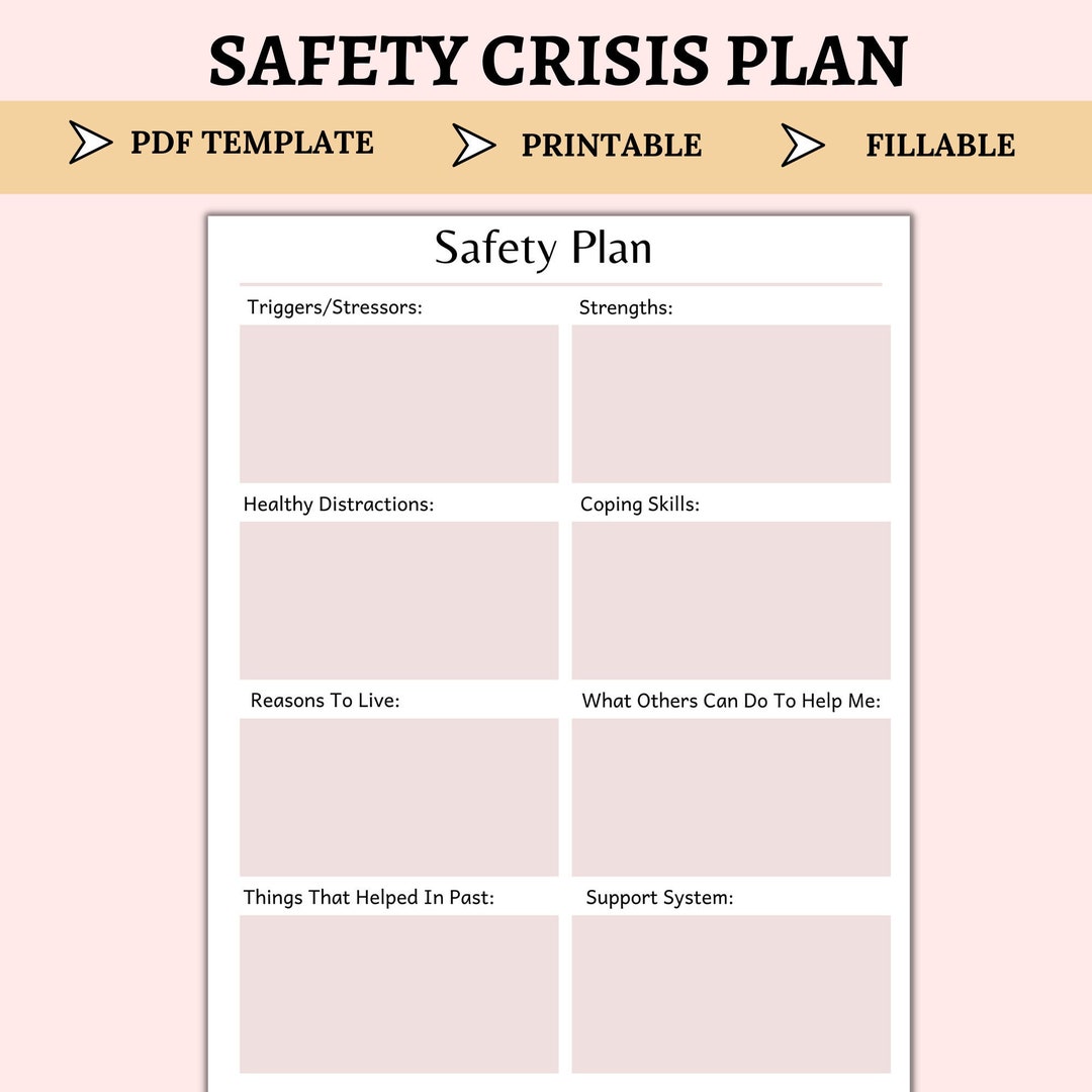 Safety Plan Template Mental Health Prntbl concejomunicipaldechinu gov co