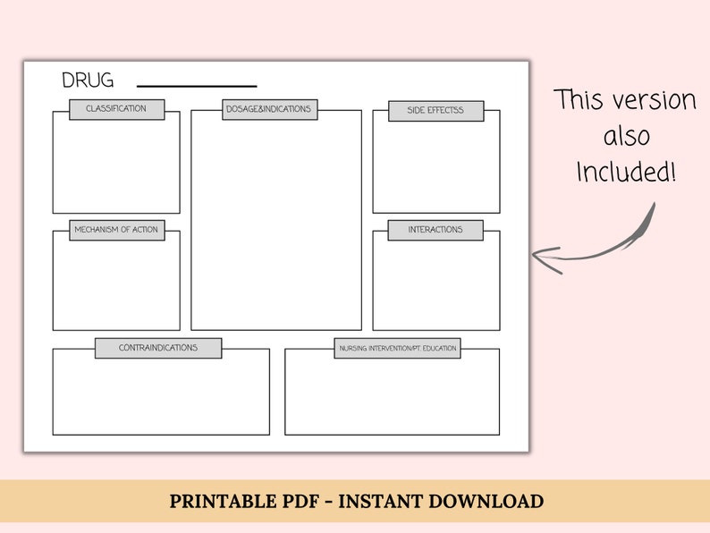 Drug Pharmacology Nursing Template | Nurse Study Notes Template | Drug ...