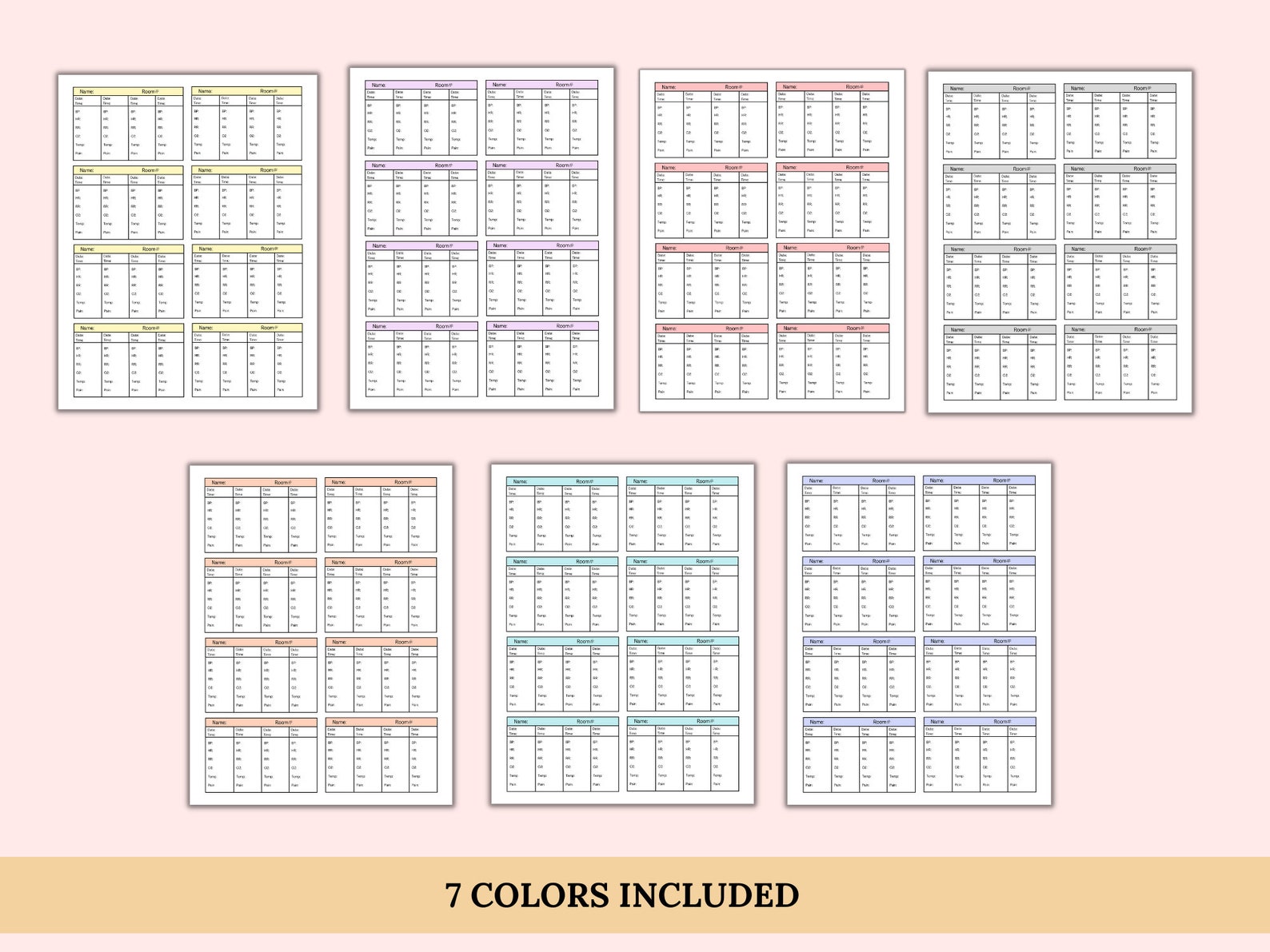 Printable Vital Signs Log Sheet Vitals Tracker Nurse Sheet Blood