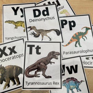 Dinosaur Alphabet Flashcards | Dino ABC Practice | Kids letter recognition cards | Dino Name Practice | T-Rex Activity for Kids | Dinosaurs