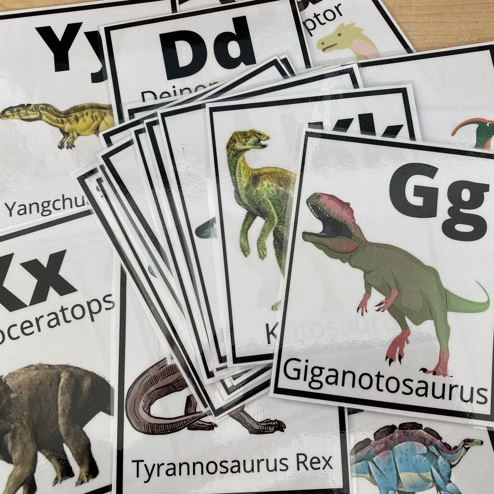 Laminated Dinosaur ABC Flashcards Dino ABC Practice Kids Etsy