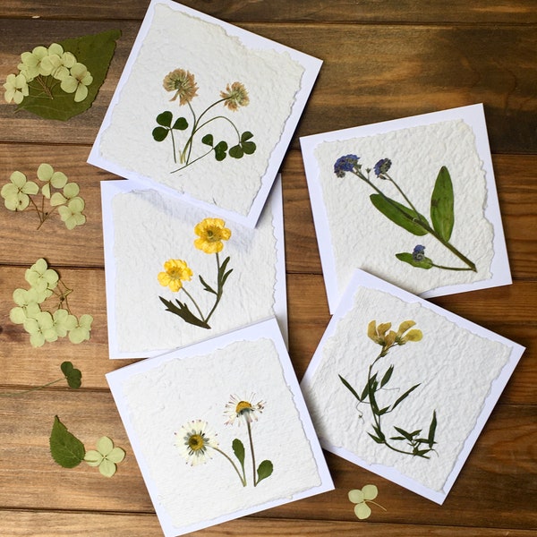 Pressed Flower Cards Etsy UK