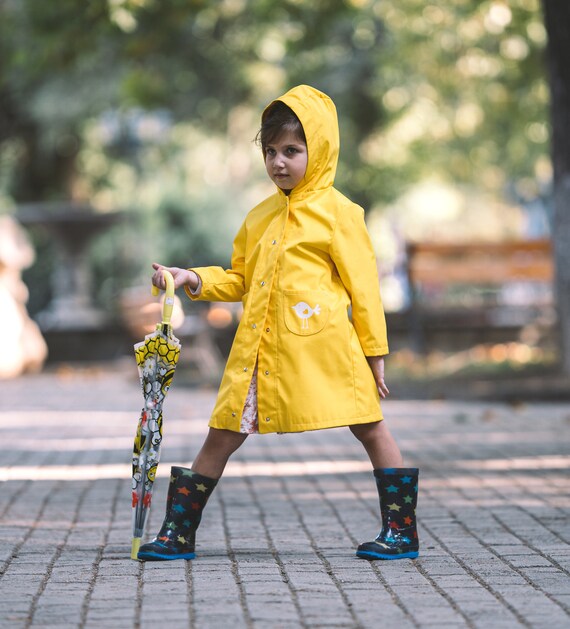 Yellow Raincoat Fall Apparel Kids 
