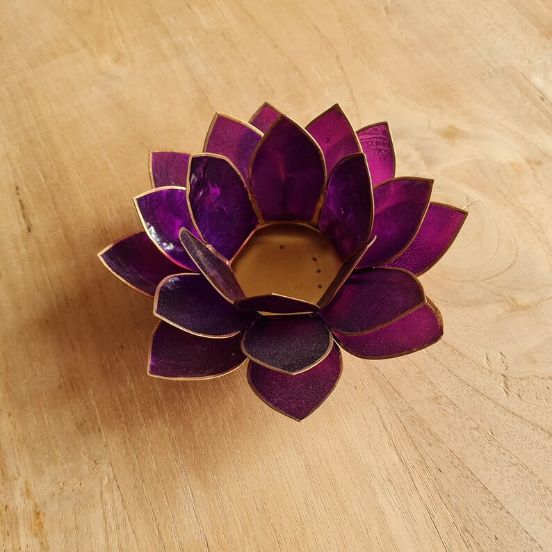 Lotus flower tea light holder Etsy