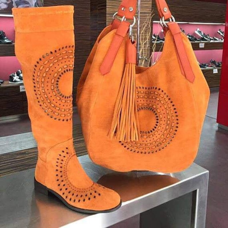 Women summer Open toe laser cut-out Perforated Boots openwork boots genuine leather knee high gladiator sandals flat casual boho booties