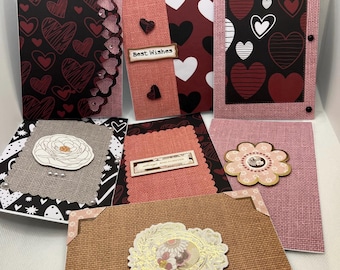 Heart / Love Theme  Blank Greeting Cards for your loved ones Set of 7 4x6 cards includes envelopes.