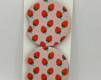 Strawberry Car Coaster Set