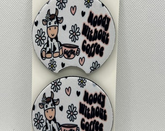 Moody Cow Car Coaster Set