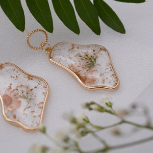 real pressed flower earrings statement floral resin jewelry gifts for her