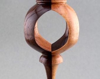 Retro Style Inside-Out Wood Turning Hollow Window Christmas Ornament