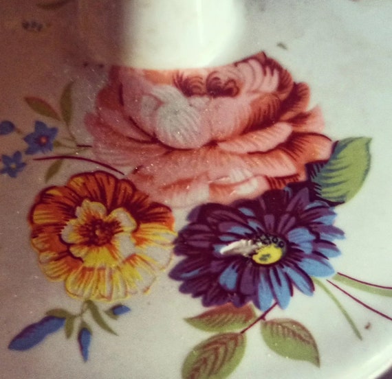 Vintage Porcelain Cheese Maker Floral Bouquet 