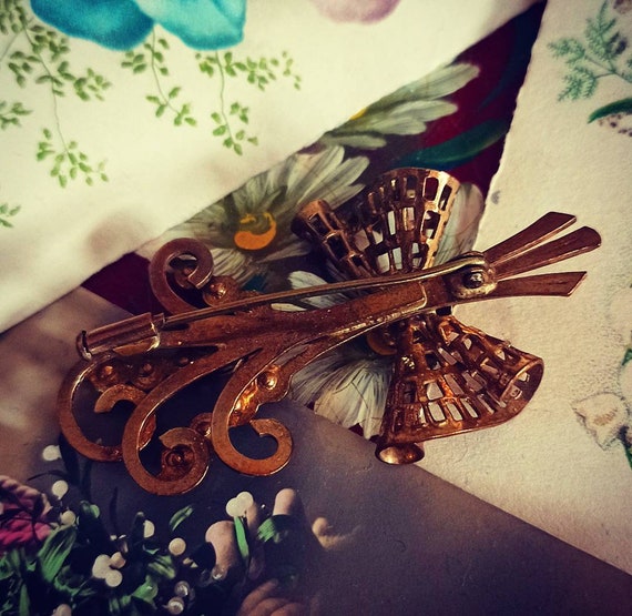 Broche Ancienne En Jais Noir - Bijou Vintage - Occasion