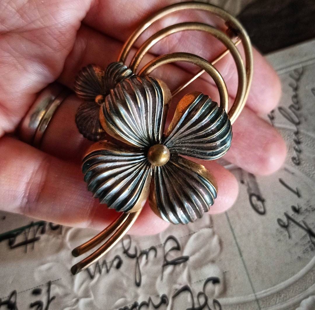 Antique bronze brooch