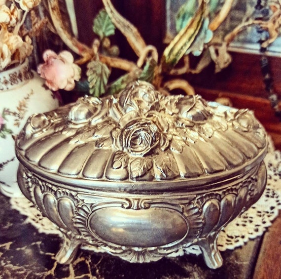 Vintage Pewter Jewelry Box Box With Rich Motifs of Etsy Australia