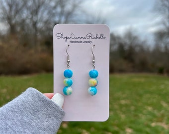 Tie dye Earrings • Blue Earrings • Blue Tie Dye